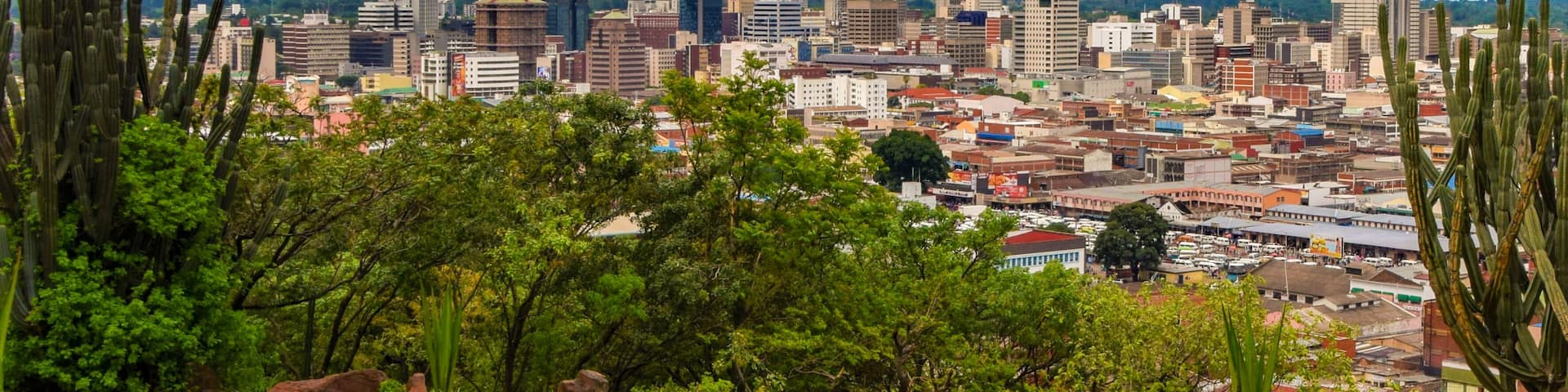 Harare city centre panoramic view, Zimbabwe, December 2018.