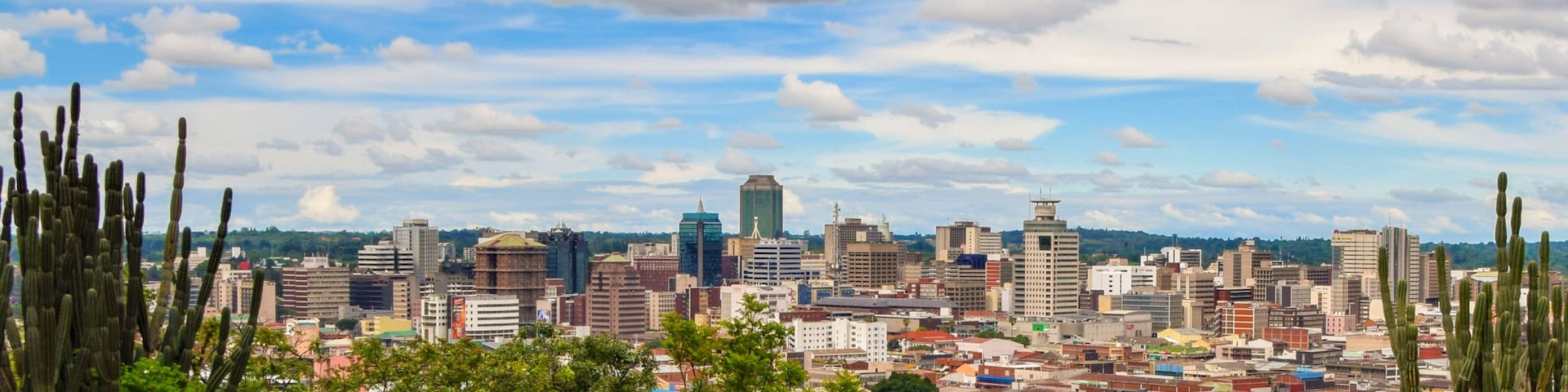 Harare city centre panoramic view, Zimbabwe, December 2018.