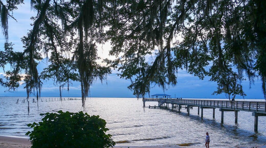 Mobile Bay beach at MayDay Park Pier in Daphne Alabama