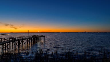 Pier on Mobile Bay at sunset