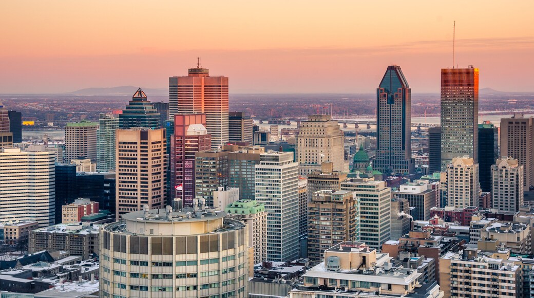 Stunning Sunset over Downtown Montreal in Winter