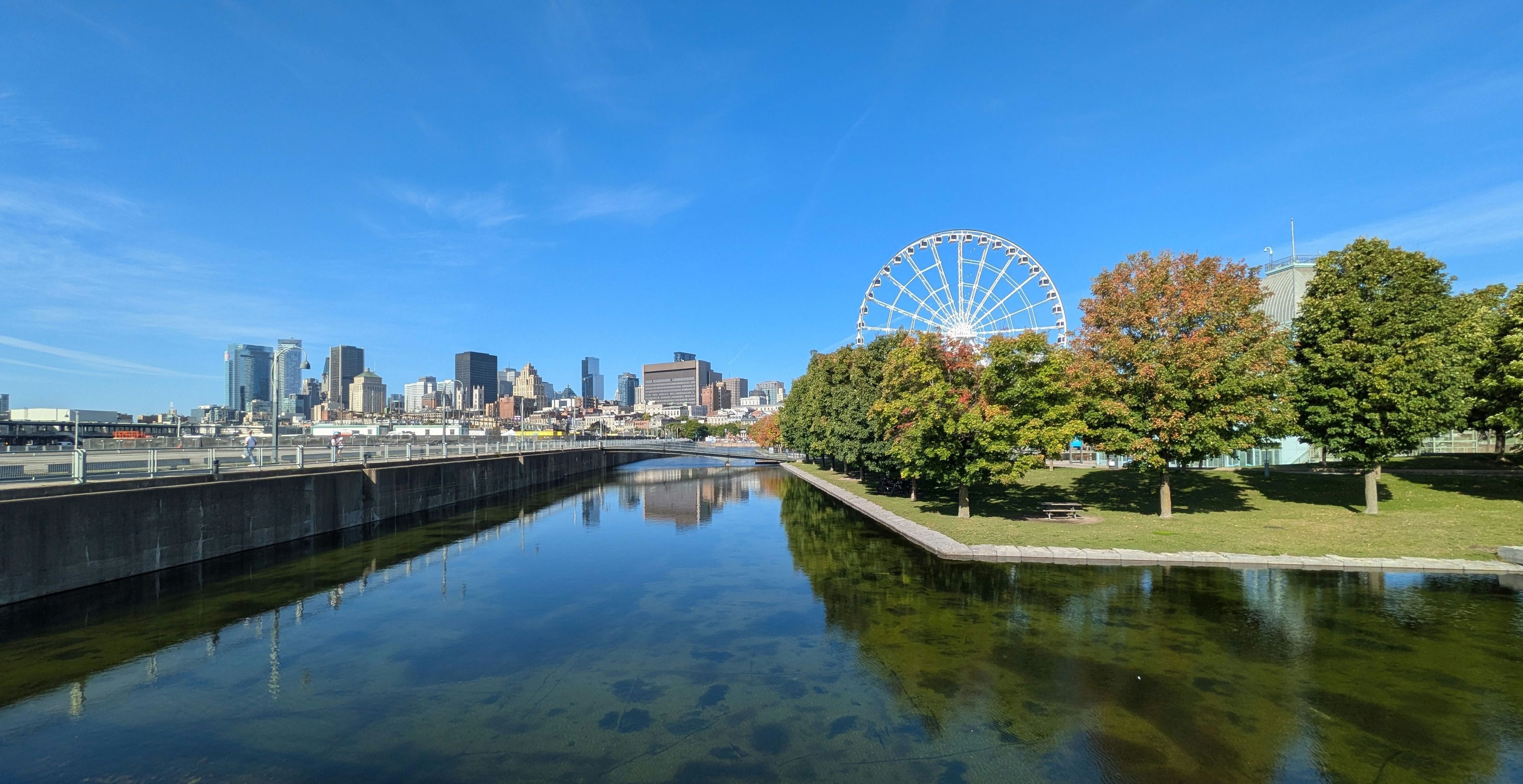 Panorama of Montreal with the Ferris wheel 
