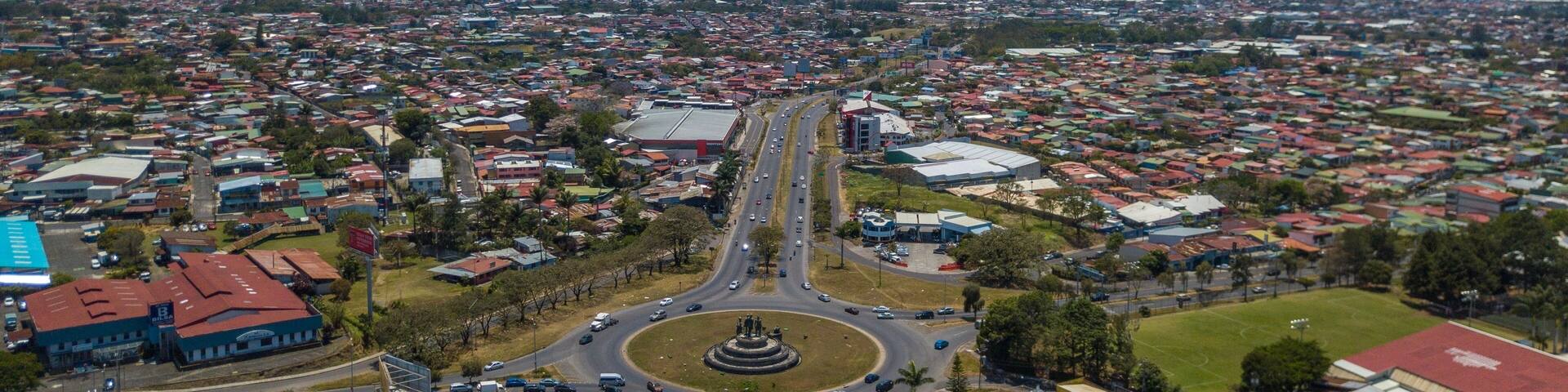 Beutiful aerial view of the San Jose, San Pedro and Zapote
