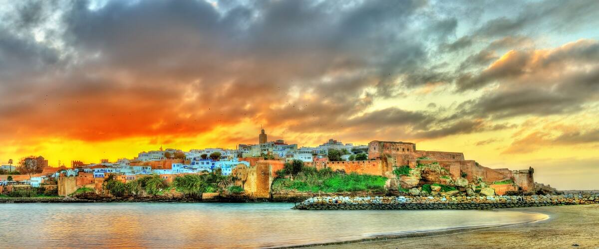 Sunset above Rabat and the Bou Regreg river, Morocco