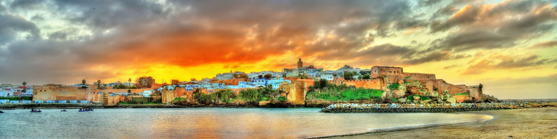 Sunset above Rabat and the Bou Regreg river, Morocco