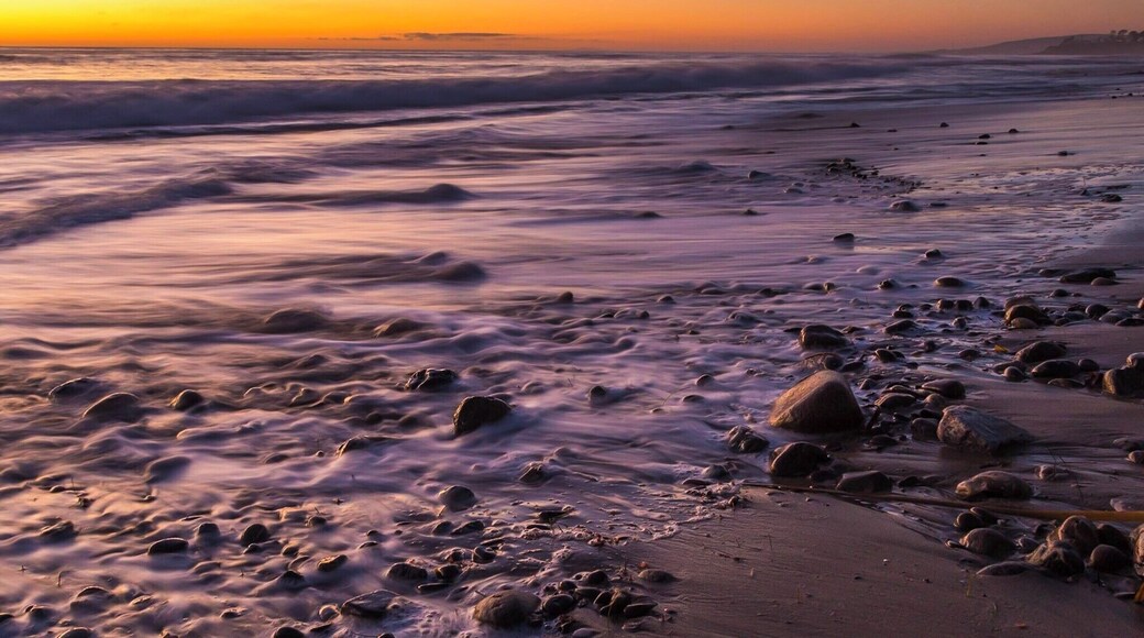 A California sunset, clear skies and the sound of the ocean running over the rocks makes Strand Beach a great stop.
#BvSWater #ocean