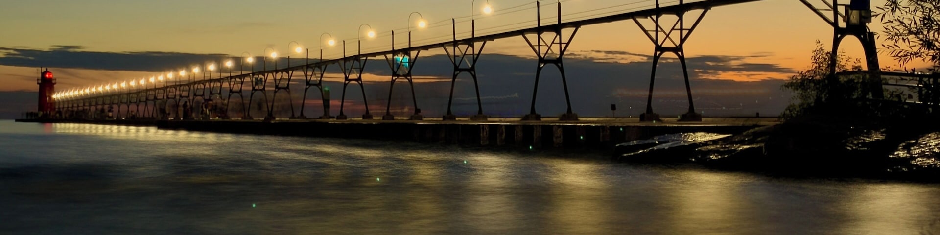 South Haven Pier has a nice beach. It’s busy during summer but it’s peaceful after the sunset.