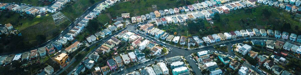 Aerial photo of Daly City in California
