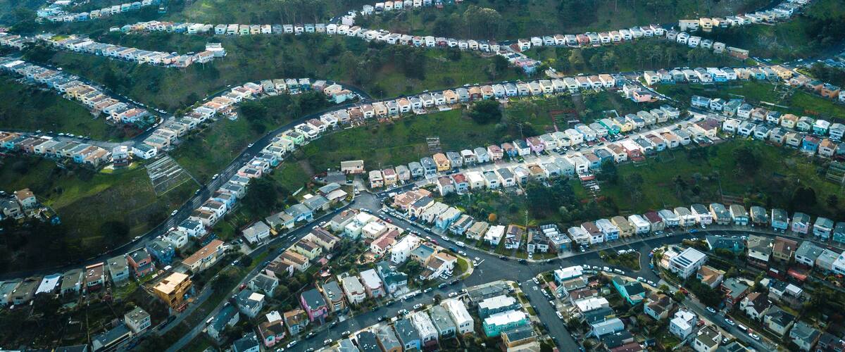 Aerial photo of Daly City in California