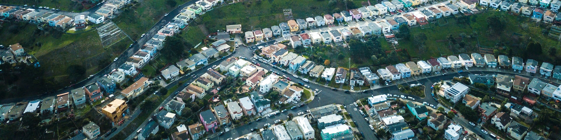 Aerial photo of Daly City in California
