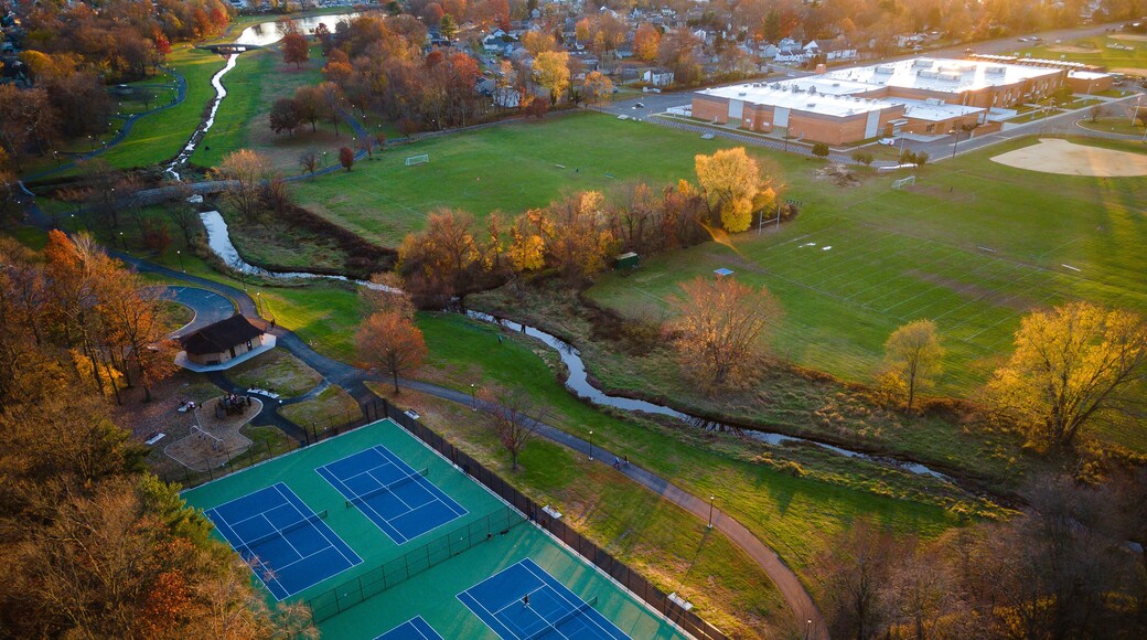 Aerial Sunset in South Plainfield New Jersey Spring Lake Park