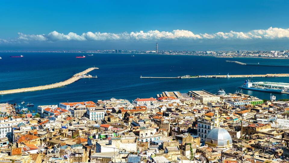 Panorama of the city centre of Algiers in Algeria