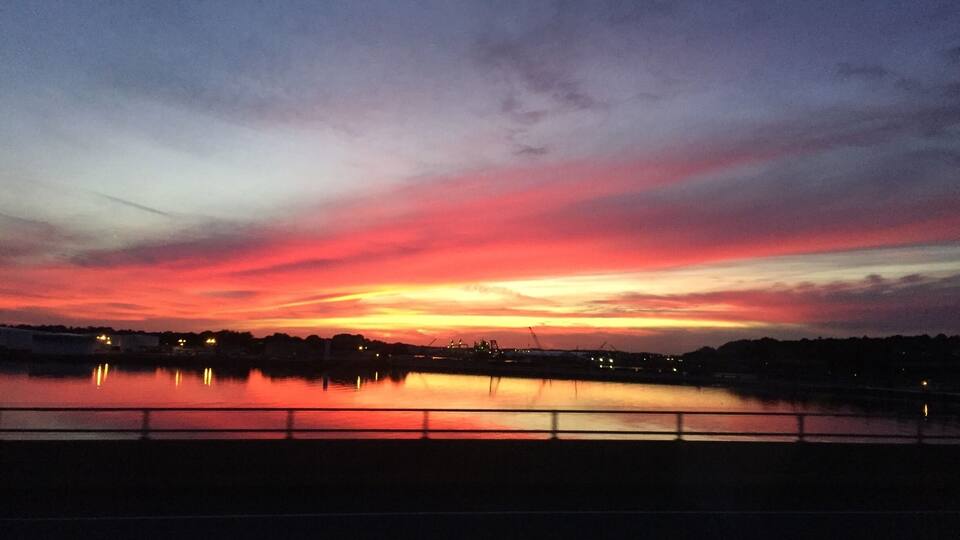 Great view of the sunset in Portland