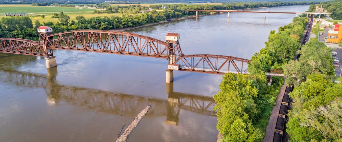Railroad Katy Bridge at Boonville over Missouri River