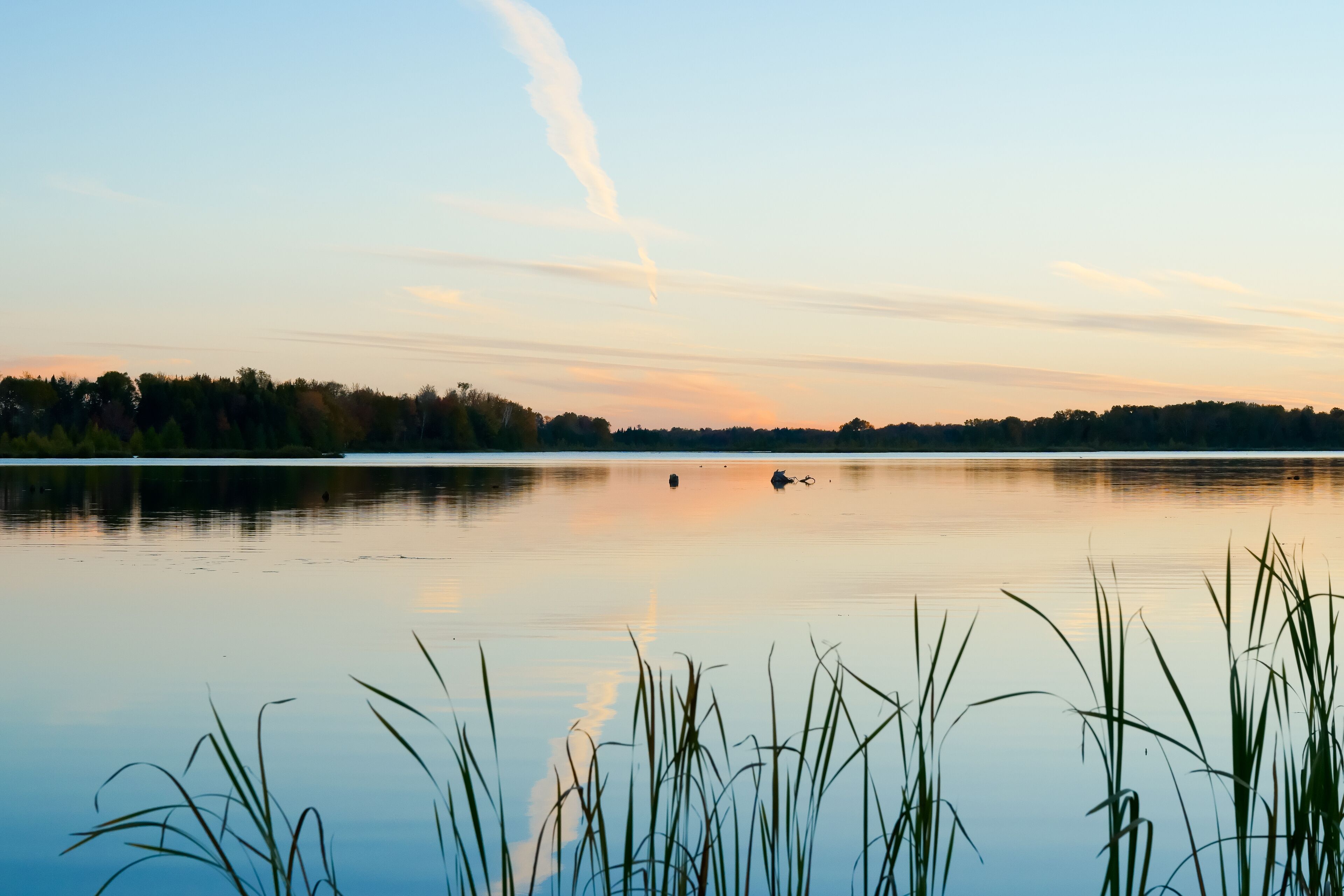 Beautiful Williamstown lake at sunset Lakeville New Brunswick Canada