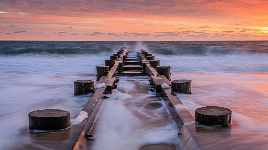sunrise at rehoboth beach of Delaware state, estern USA