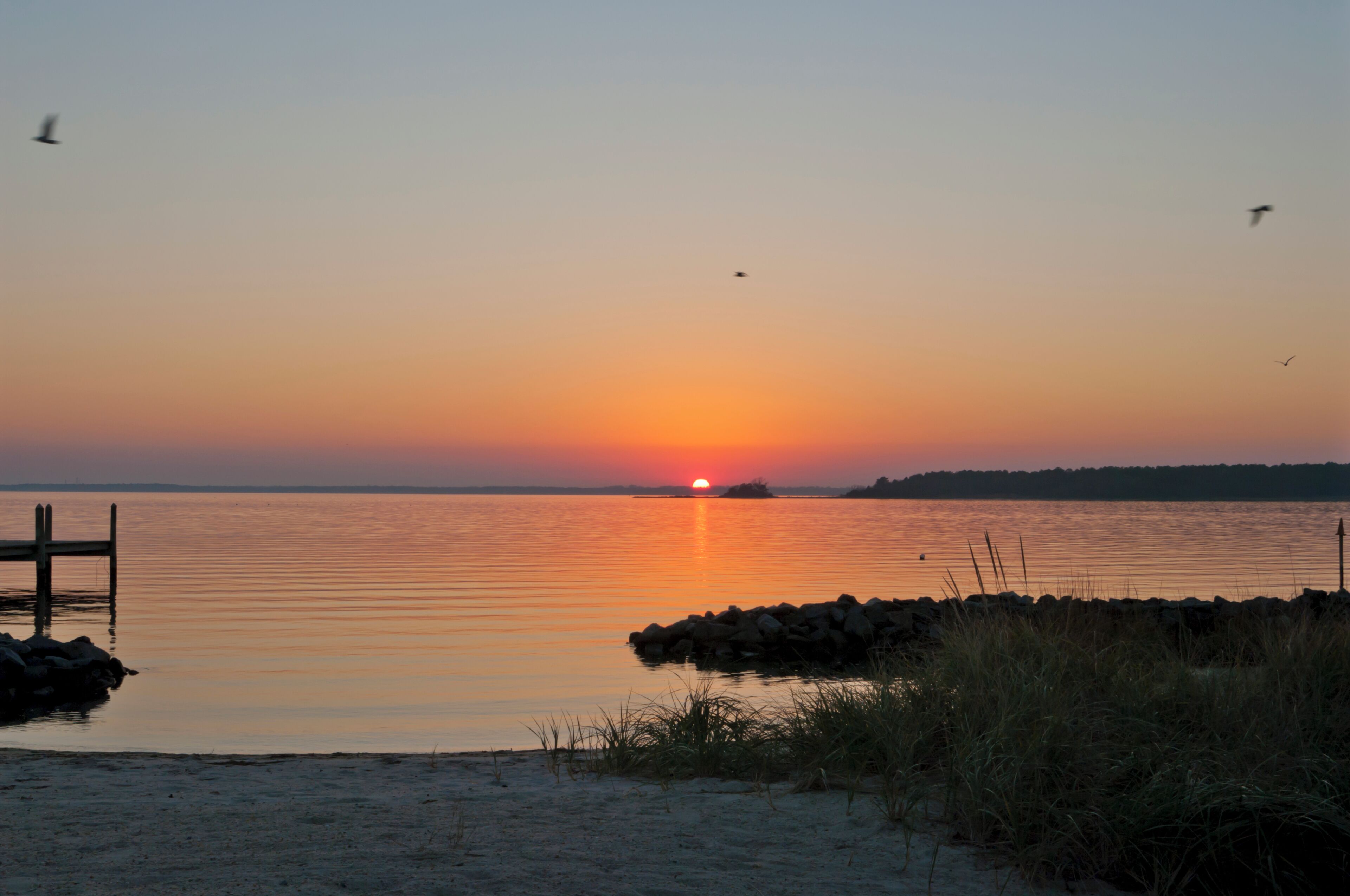 Sunset on the bay at Dewey Beach