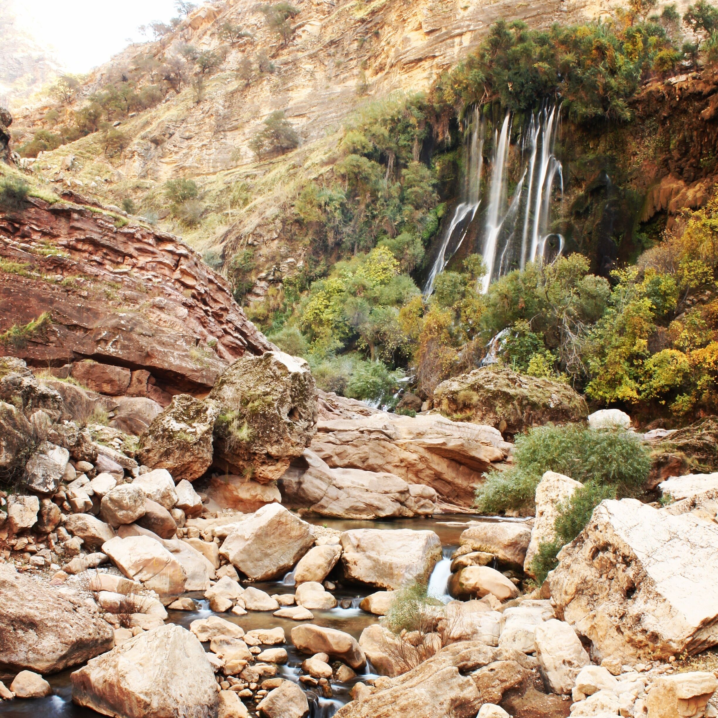 Waterfall shevey in 90km from andimeshk with train.