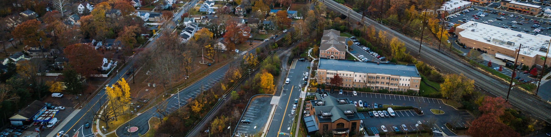 Aerial Drone Sunset in Metuchen