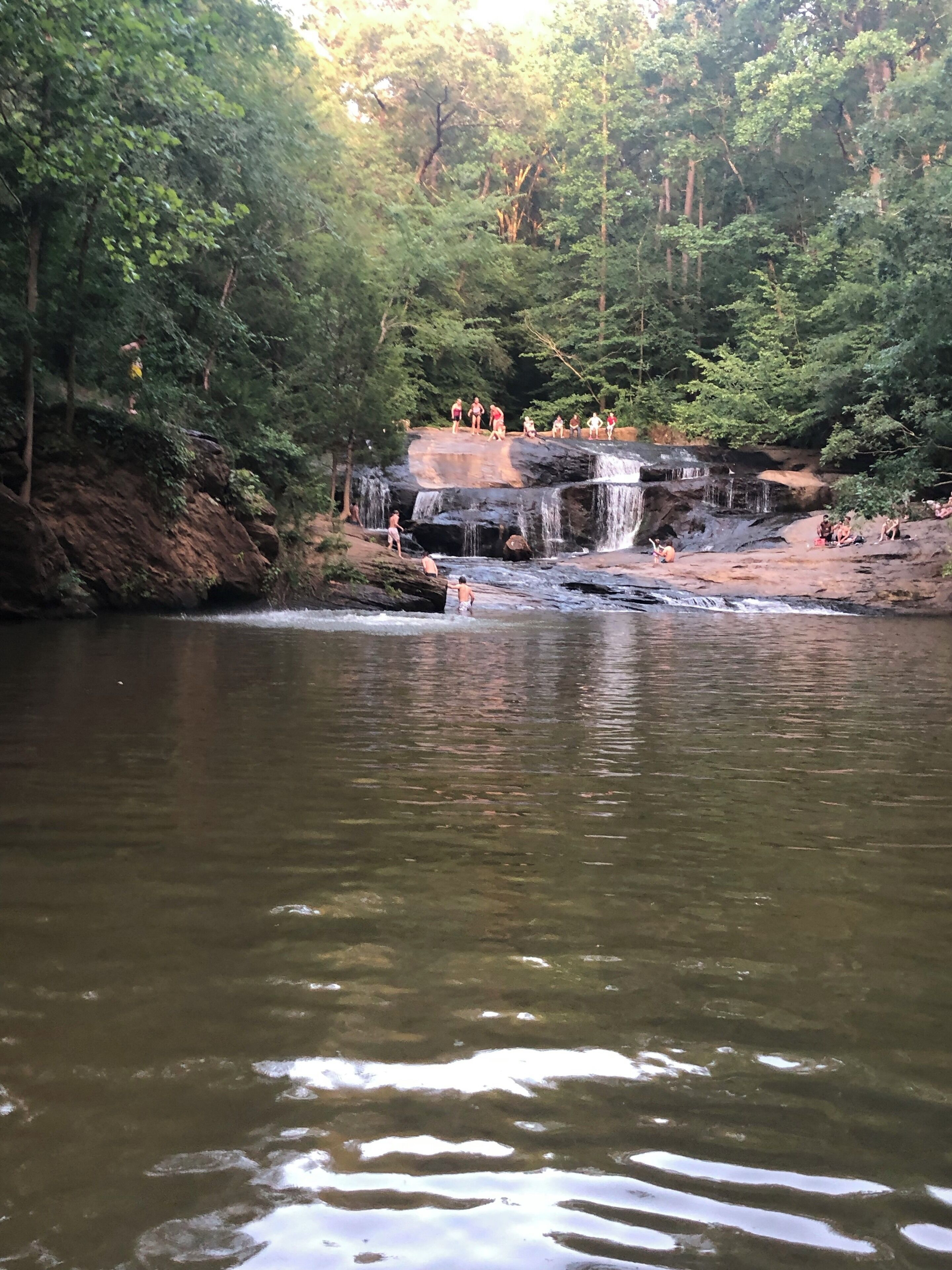 Beautiful when the water is running. Only accessible by boat when lake is at full pool.