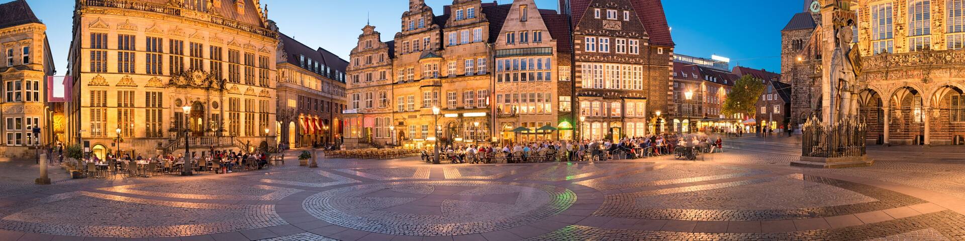 Panorama of Bremen Market Square, Germany