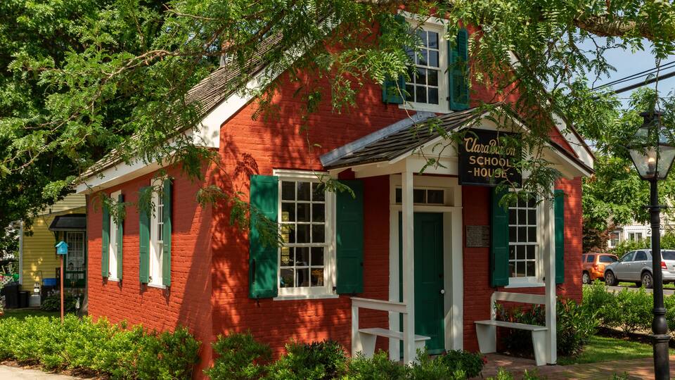Historic Clara Barton Schoolhouse in Bordentown, New Jersey, associated with Clara Barton's early career as a teacher.