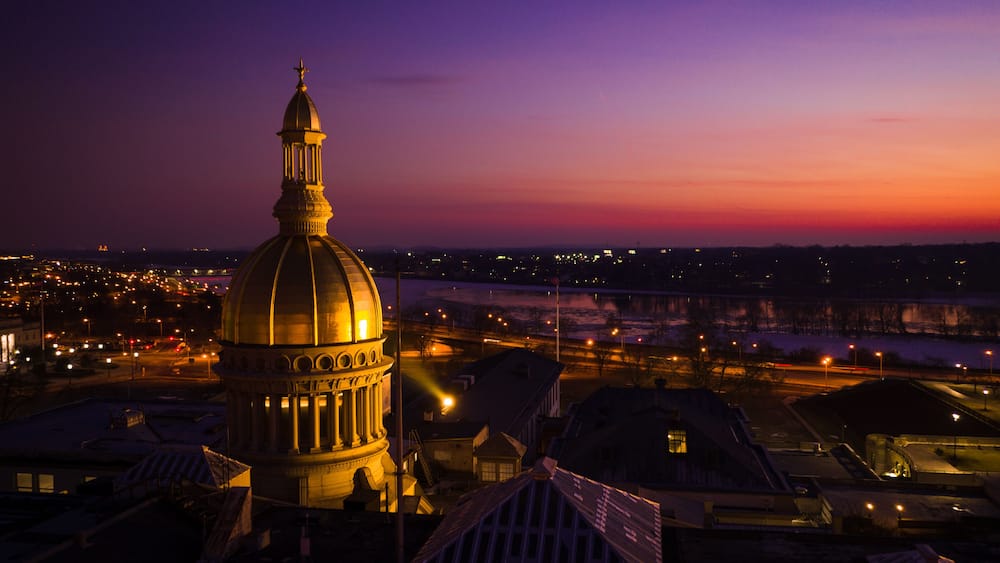 Aerial Sunset of Trenton New Jersey