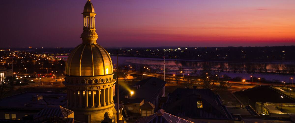 Aerial Sunset of Trenton New Jersey