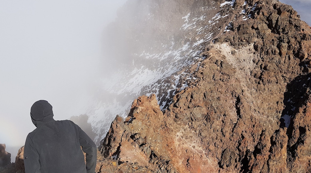 Mount Arragats is the highest mountain in Armenia. It has 4 summits - Northern, Southern, Eastern and Western. Northern summit reaches 4090 meters above sea level and is the highest poin in the country of Armenia. It is also the hardest one to climb at.
Picture is taken on the ridge going back from Northern summit.
Check out more about climbing Mount Arragats -https://nomadjoseph.com/hiking-in-armenia-mount-aragats/