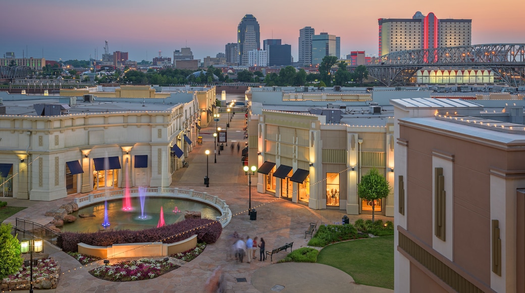 Shreveport, Louisiana, USA downtown City Skyline and Shopping Areas
