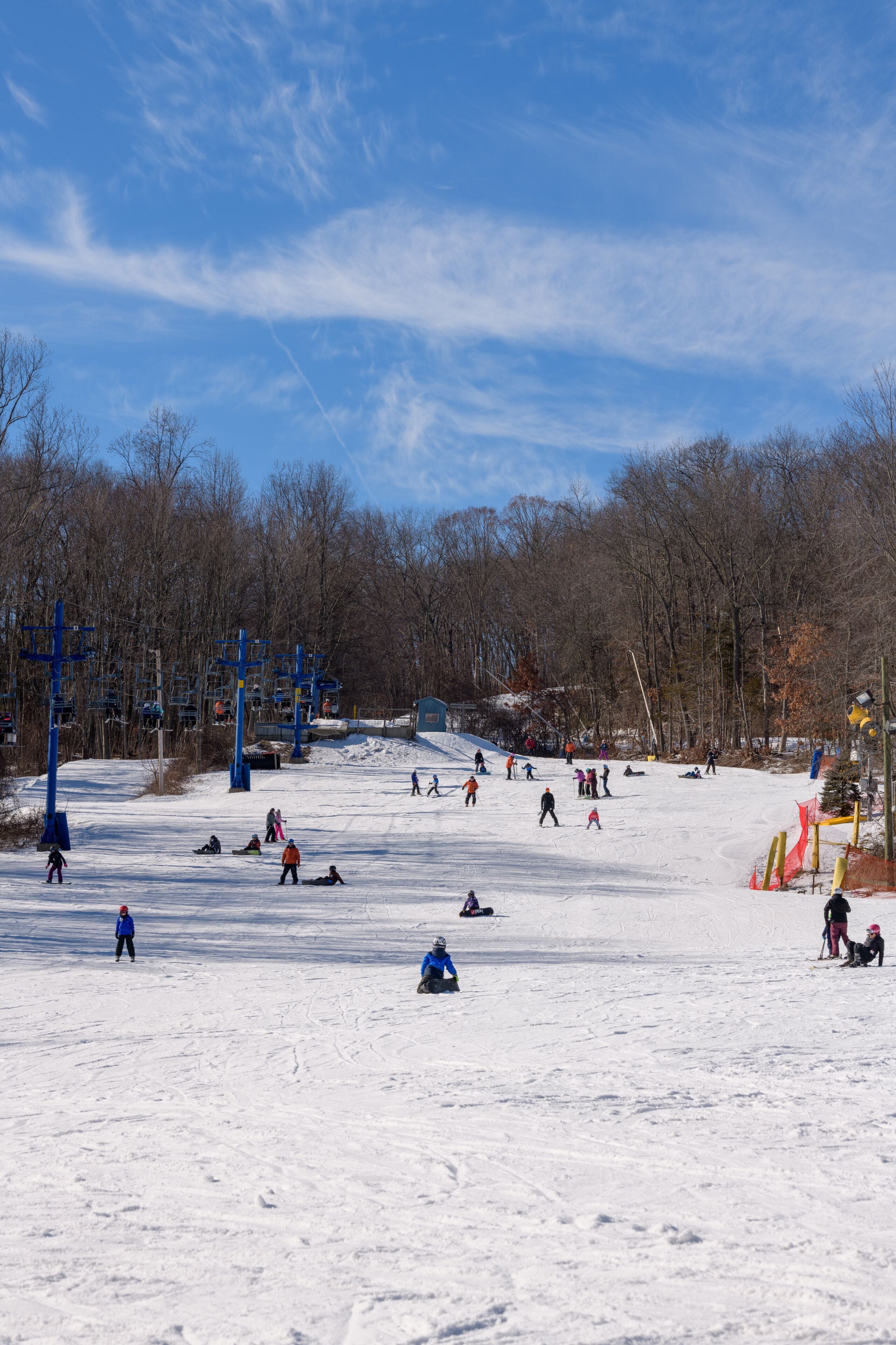 skiers on ski resort
