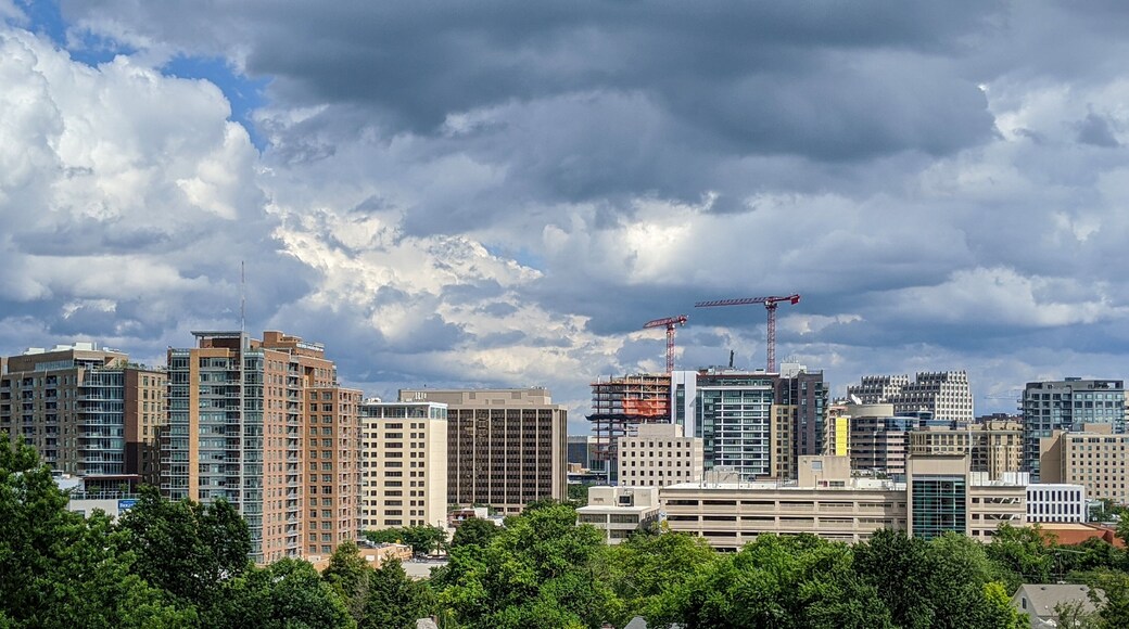 Dramatic clouds cover Bethesda, Maryland after the passing of Hurricane Isaias, August 4, 2020.