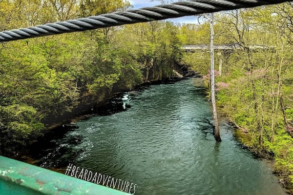 Okay I'll admit this photo is highly edited. The water is actually a nasty brown color. But this is from the suspension bridge.