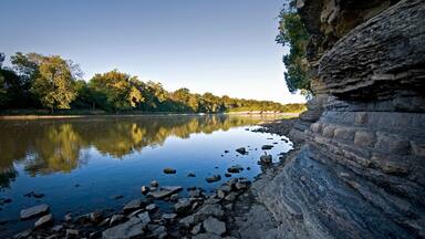 Early morning light on the shore of the Kankakee River in northern Illinois, USA.