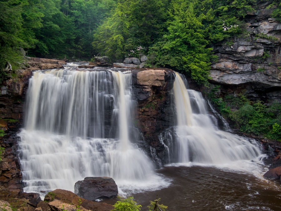 Blackwater Falls is a beautiful waterfall near Davis, West Virginia.
