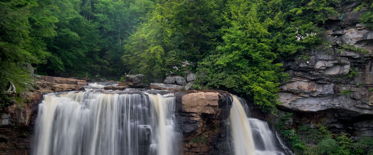 Blackwater Falls is a beautiful waterfall near Davis, West Virginia.