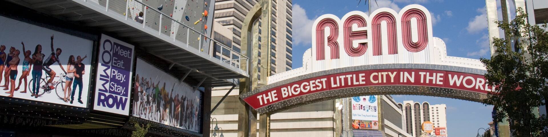 Sparks showing street scenes, signage and a city