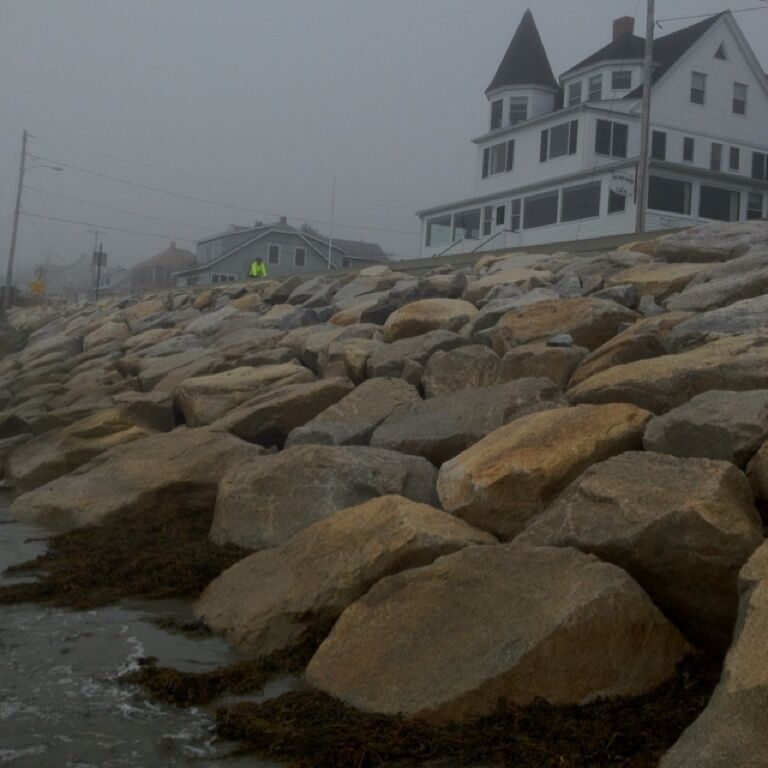 At Higgins enjoying the waves-tide is coming in and it's very foggy out here, but the water is warm. 