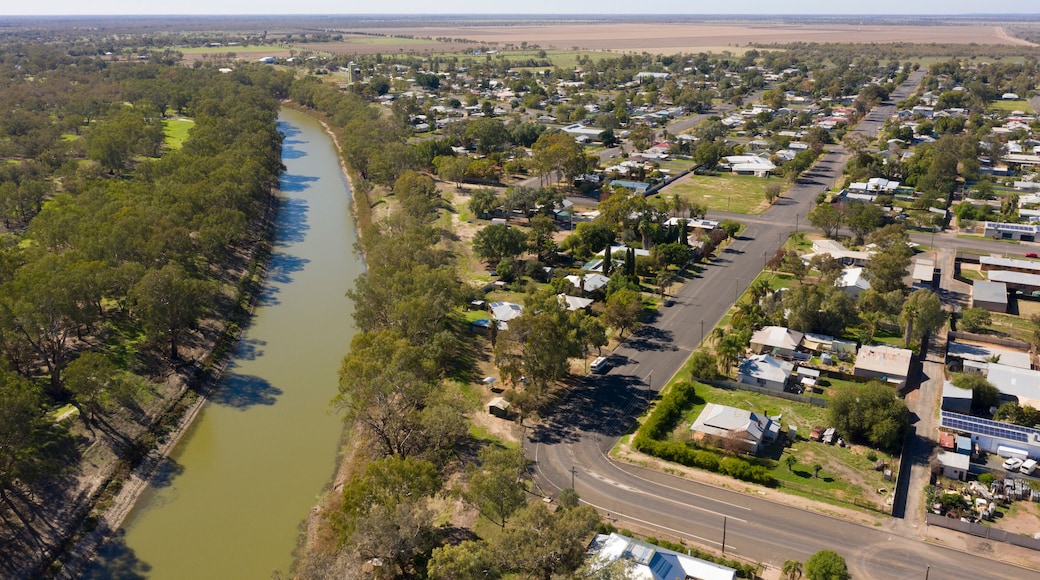 The town of Bourke on the Darling river australia.