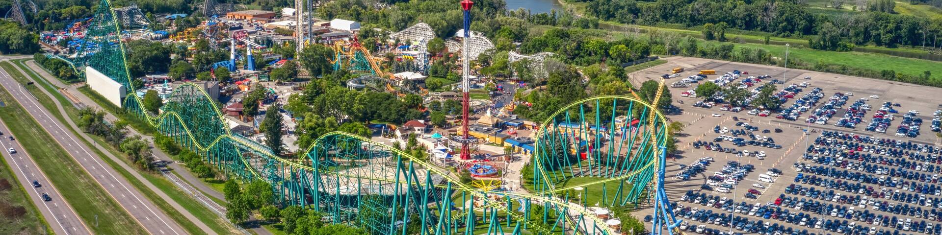 Aerial View of a popular Amusement Park in Shakopee, Minnesota