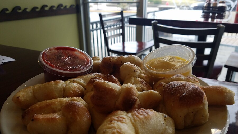 Garlic Knots. Definitely a great tasting butter delivery system.