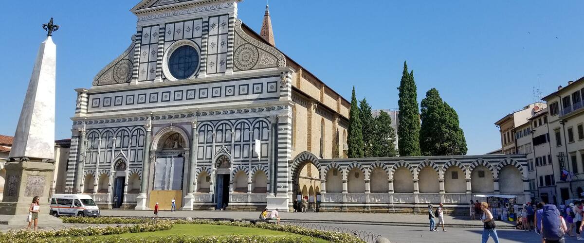 A historic church with intricate architecture and a large central dome.