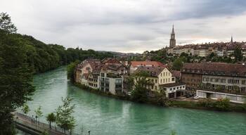 Taken from Barenpark (Bear Park) looking towards Old Bern City, a UNESCO site in Switzerland.