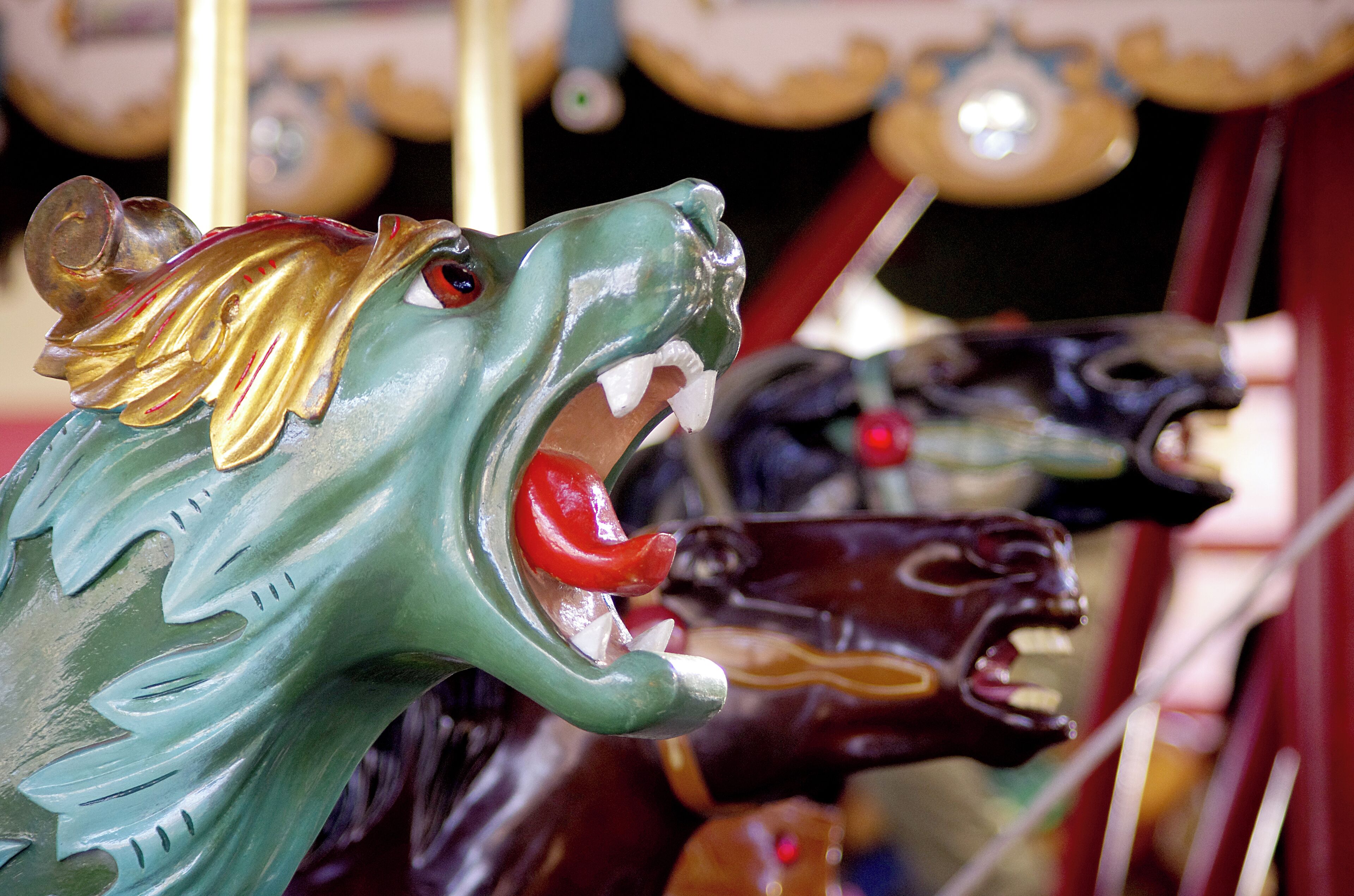 Restored 1913 Herschell Skillman carousel.