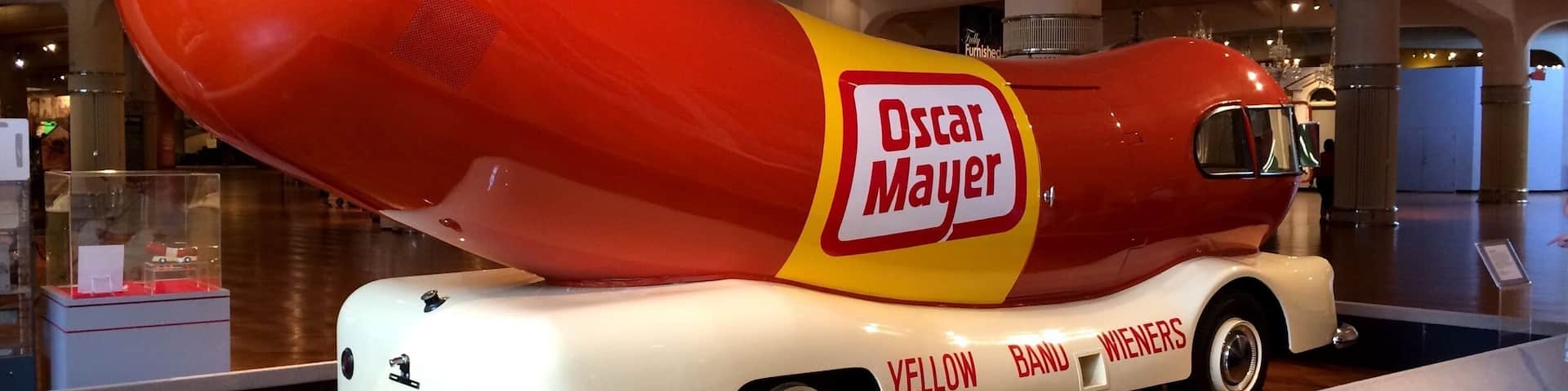 Oscar Mayer Weiner mobile on display in all its relished glory at the Henry Ford Museum.