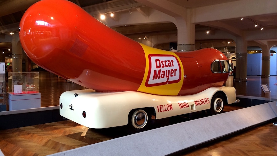 Oscar Mayer Weiner mobile on display in all its relished glory at the Henry Ford Museum.