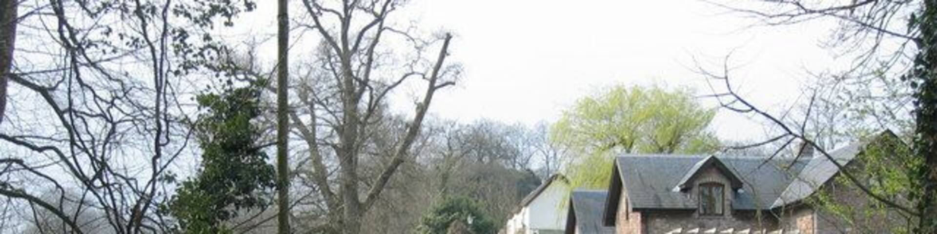 Houses at Cwrt-yr-ala Entering Cwrt-yr-ala from Michaelston-le-Pit.