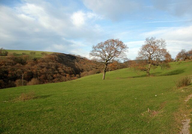 Above Cwm Du Looking northwards from a trackside location above the south of the valley.