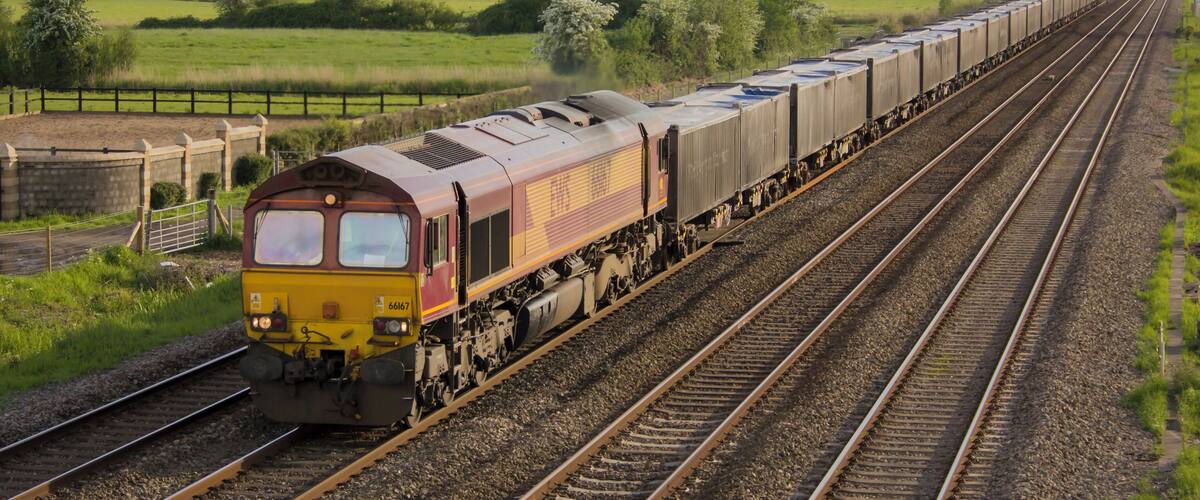66167 is seen Coedkernew - between Cardiff and Newport, with the 1728 Margam T.C. to Carlisle North Yard.