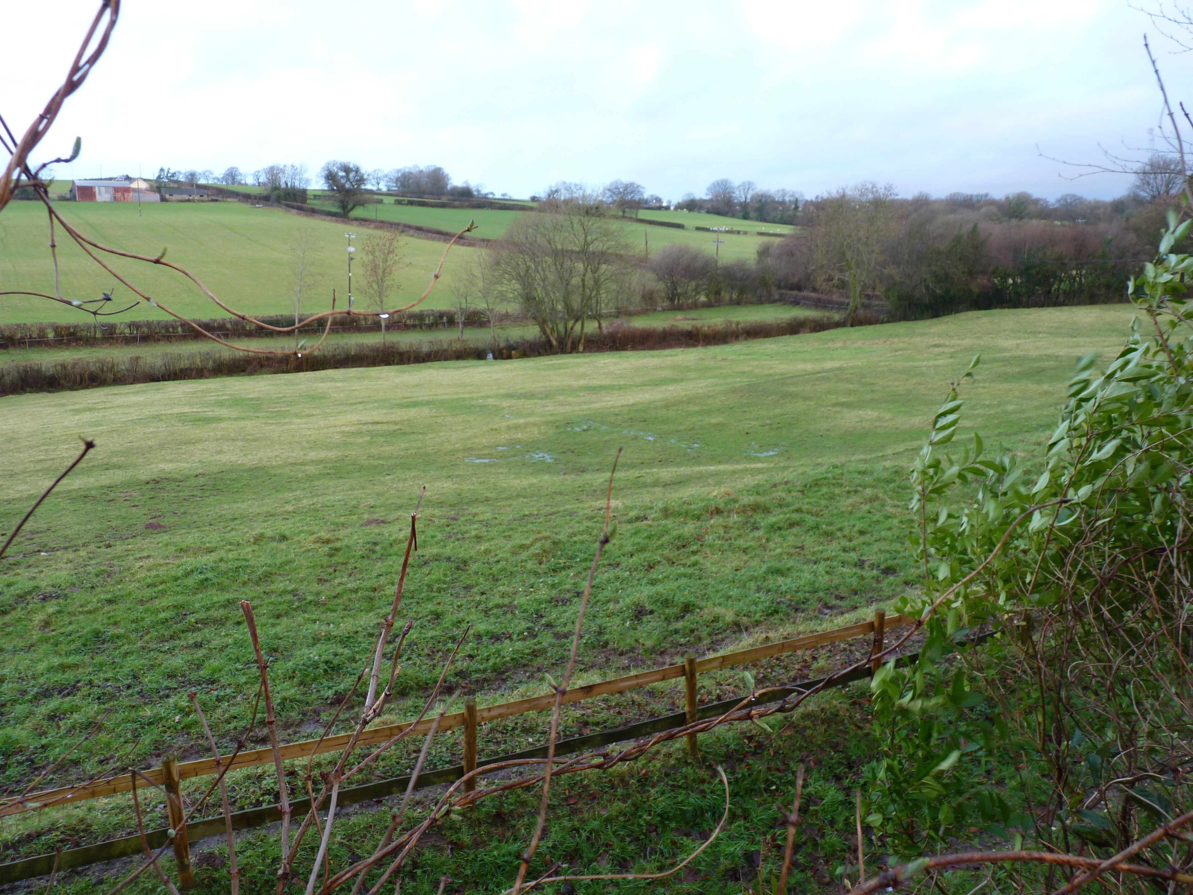 Medieval building platforms in the field immediately west of the Churchyard in Trellech, Monmouthshire.